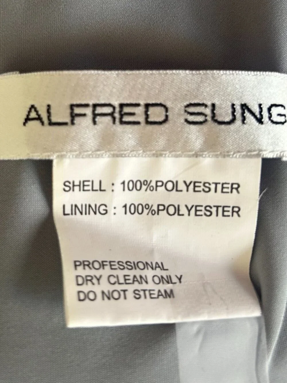 Alfred Sung Dessy Grey Mist Jersey Mikado Gown D736 10 - Picture 4 of 7